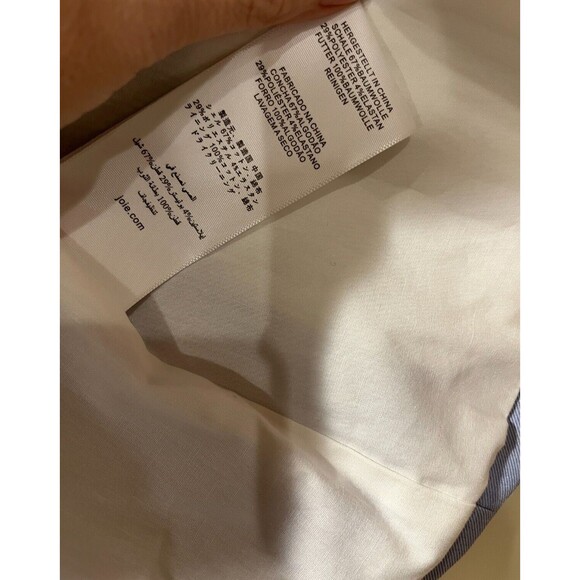 $348 NWT JOIE Size 12 LIAN PLEATED 3/4 SLEEVE ONE BUTTON STRETCH BLAZER CHAMBRAY - Picture 12 of 13